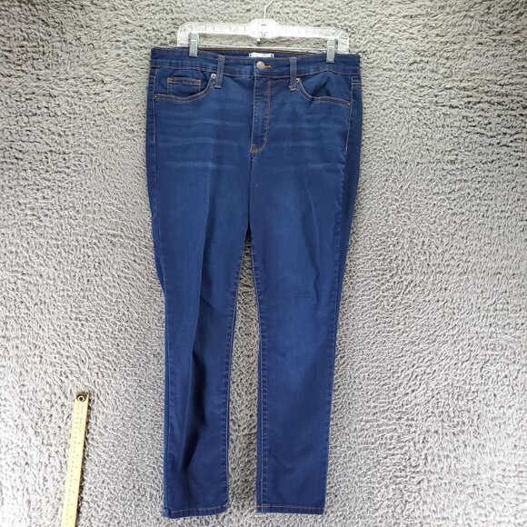 Crown & Ivy Jeans Womens 12 Blue Skinny Cotton Blend Stretch Denim - Picture 1 of 9